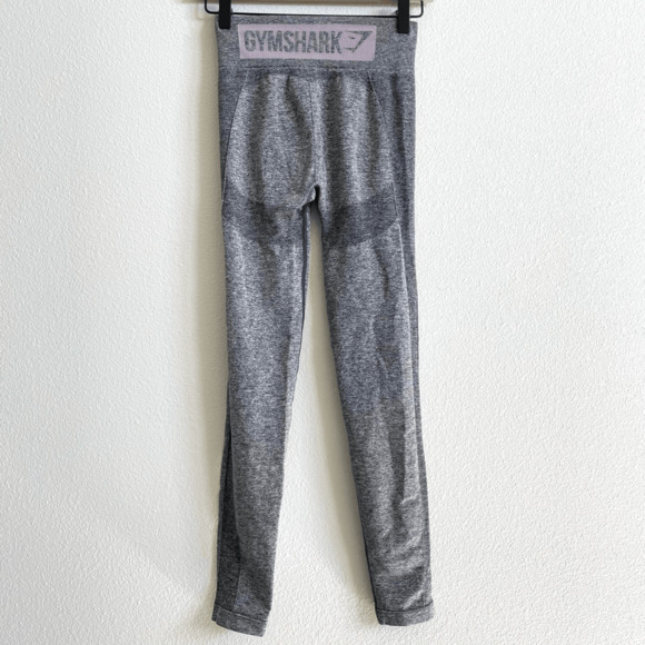 GymShark Heathered Gray Seamless Full Length Ankle Leggings Women's S/M - Picture 2 of 9